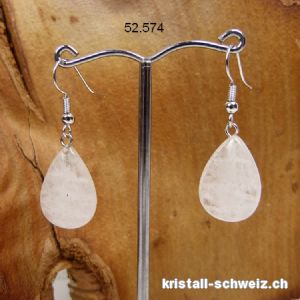 Ohrhänger Tropfen Bergkristall - weisse Quarz 2 cm. Sonderangebot