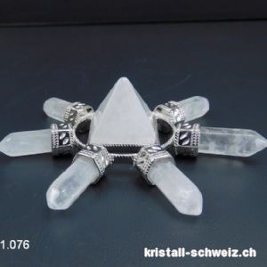 Bergkristall Pyramid Energiespender mit 7 Spitzen. Ca. 8 cm