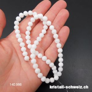 Strang Jade Serpentin weiss 6,5 mm / 38 cm, ca. 60 Kugeln