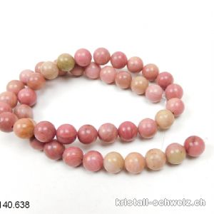 Strang Rhodonit rosa - beige 8 mm / 37,5 cm, ca. 47 Kugeln. Sonderangebot