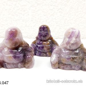 Buddha Amethyst-Quarz 3 cm. AB Qual. Sonderangebot