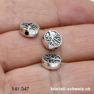 Zwischenteil Baum des Lebens aus Metall versilbert, Br. 9 x D. 3 mm. Sonderangebot