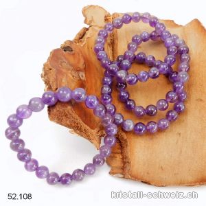 Armband Amethyst 8 - 8,5 mm / 19 cm. Gösse M-L