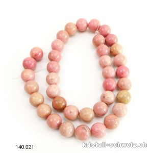 Strang Rhodonit rosa - beige 10 - 10,5 mm / 36 cm, ca. 38 Kugeln. Sonderangebot