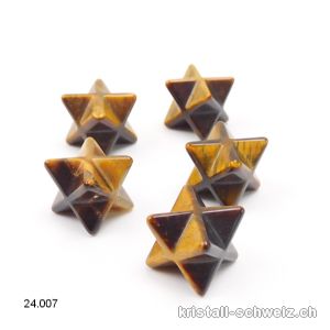 Klein Merkaba Tigerauge, diagonal 2 cm x dick. 1,2 cm. Sonderangebot