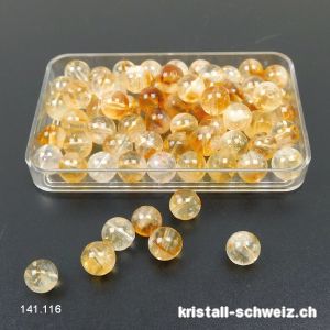 Citrin, Kugel gelocht 6 - 6,5 mm