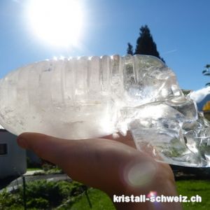 ALIEN Bergkristall Schädel. Unikat 2'130 Gramm. 