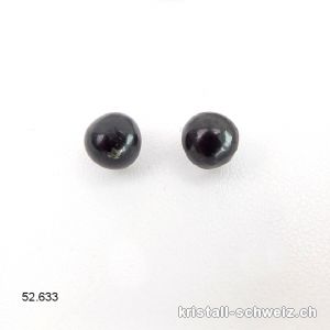 Ohrstecker Schungit Kugel 5 - 6 mm aus 925 Silber Rhodiniert. Sonderangebot