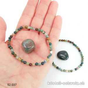 1 Armband Achat - Moosachat u. Indien Achat u. 1 Trommelstein GRATIS