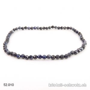 Armband Saphir blau facettiert 3 mm, elastisch 18 cm