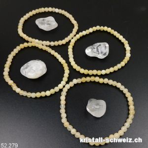 1 Armband Calcit gelb u. 1 Bergkristall Trommelstein GRATIS