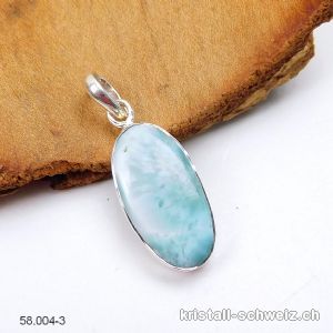 Anhänger Larimar 2,4 cm an Silberfassung. Unikat