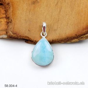 Anhänger Larimar 2 cm an Silberfassung. Unikat