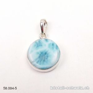 Anhänger Larimar 1,8 cm an Silberfassung. Unikat