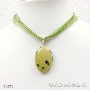 Anhänger Jade Serpentin Chyta in Silberfassung, mit Organzakette GRATIS