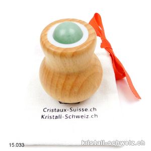 Massageroller Aventurine grün u. Holz