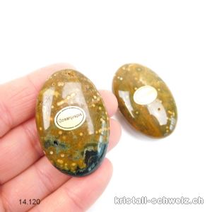 Jaspis Ozean, Antistress Linsenstein 4,5 x 3 cm