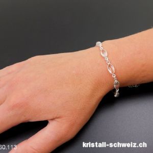 Armband Bergkristall aus 925 Silber. AA-Qual.