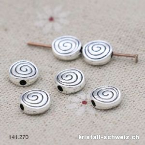 Zwischenteil Spiral Metall versilbert 8 x 2,5 mm