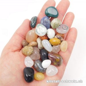 100 Gr. verschiedene Trommelsteine 1 bis 2 cm. Grösse S und M. Sonderangebot