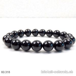 Armband Turmalin schwarz 10 mm, elastisch 18,5 cm