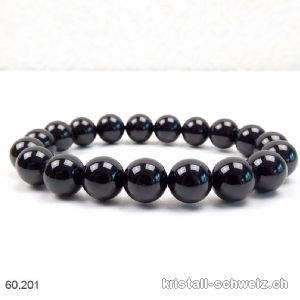 Armband Turmalin schwarz 10-10,5 mm, elastisch 19 cm