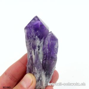 Amethyst Doppel Rohspitze, 7,9 cm. Unikat