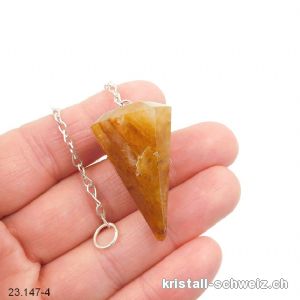 Pendel Golden Healer - Quarz-Limonit facettiert. Unikat 3,5 cm