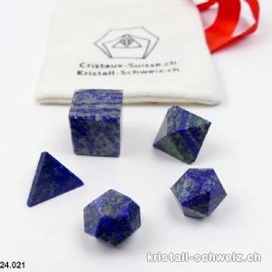 5 platonische Körper Lapislazuli. Unikat 