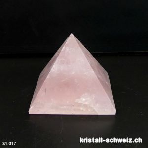 Pyramid hell Rosenquarz, Basis 5,1 cm x H. 4,4 cm. Unikat