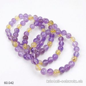 Armband Amethyst - gelber Rutil 8 mm / 19 cm