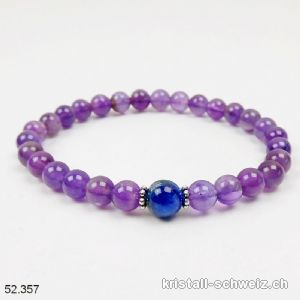 Armband Amethyst - Kyanit blau 6 mm / 18,5 cm