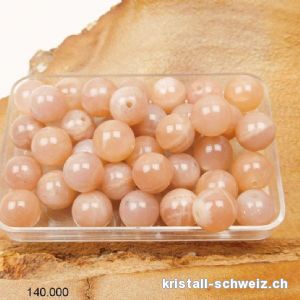 Mondstein hell beige-lachs, Kugel gelocht 8 mm