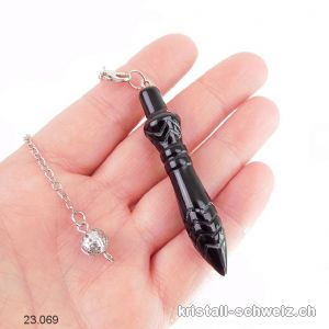 Pendel Obsidian schwarz 6 cm, Thot Pendel