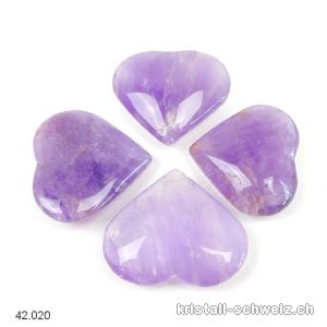 Herz Amethyst hell aus Brasilien 3,5 x 3 cm