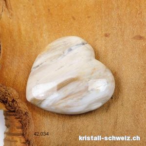 Herz versteinerte Holz 4 cm