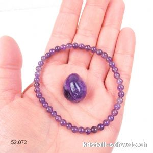 1 Armband Amethyst u. 1 Trommelstein GRATIS