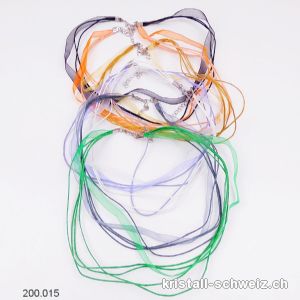 7 x Halskette Organza Mixfarben, einstellbar