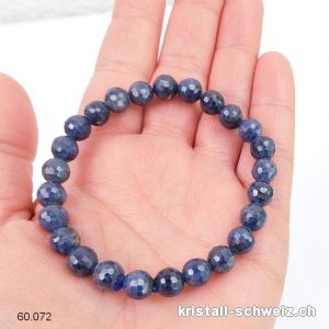 Armband Saphir blau facettiert 7,5 mm / 18-18,5 cm. Grösse M