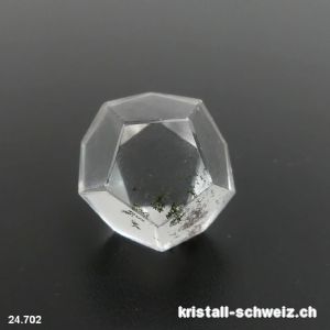 Dodekaeder Bergkristall mit Chlorit, Dicke 1,5 cm. Unikat