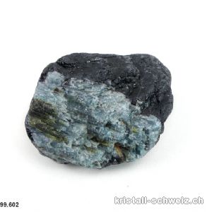 Schwarzer Turmalin, Indigolith / blauer und Grün kristallisiert. Unikat