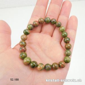 Armband Unakit - Epidot 8 - 9 mm / 18,5 cm. Grösse M