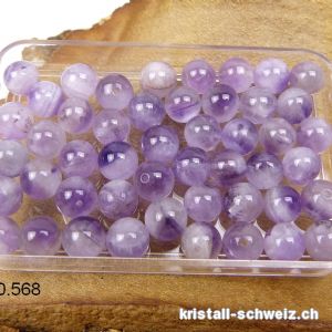 Amethyst Chevron, Kugel gelocht 6 mm 