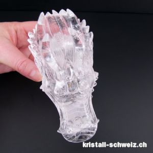 Schädel Bergkristall DRACHE 13 cm. Einzelstück 568 Gramm. Qualität A