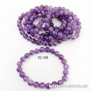 Armband Amethyst 8 - 8,5 mm / 19 cm. Gösse M-L