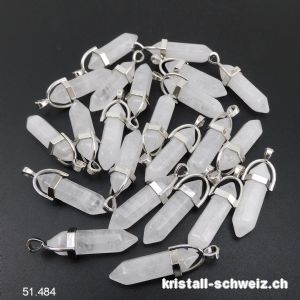 Anhänger Bergkristall Doppelender an Metall. SONDERANGEBOT