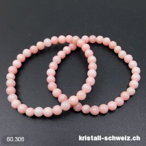 Armband Opal rosa - Andenopal 6 mm, elastisch 18 cm. Grösse M