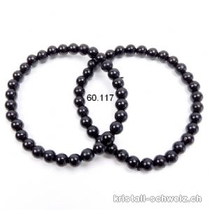 Armband Turmalin schwarz 6-6,5 mm / 18 cm. Gr. SM-M