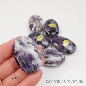 Amethyst Chevron, Antistress Linsenstein 4,5 x 3 cm