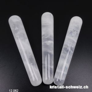 Griffel Bergkristall weiss 11 x 1,5 - 2 cm, rundlich